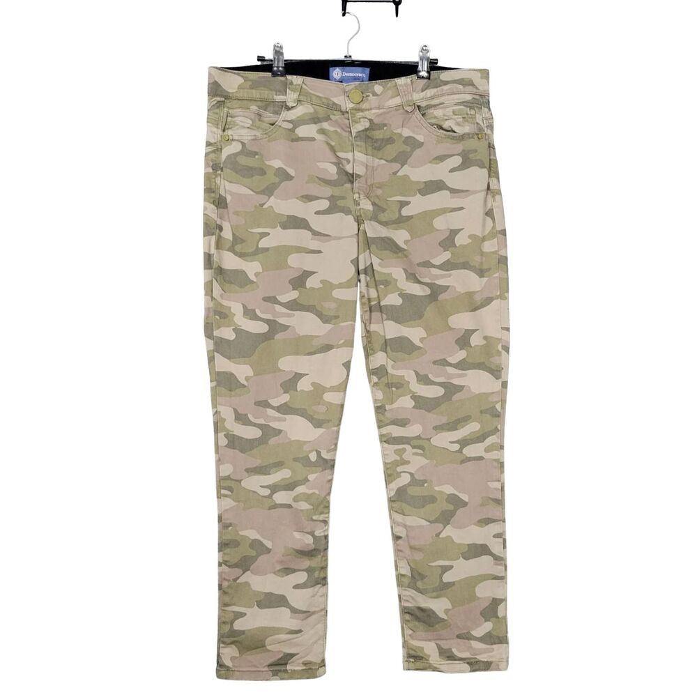 DEMOCRACY Green Camo B1176Q8X2 Crop Ankle Skimmer Ab Solution Pants SIZE 16